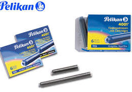 CARTUCHOS PELIKAN 4001 CORTOS X 6 AZUL LAVABLE