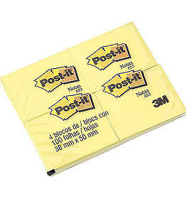 PAQUETEX4 TAQUITOS POST-IT 653 38X50X100 AMARILLO