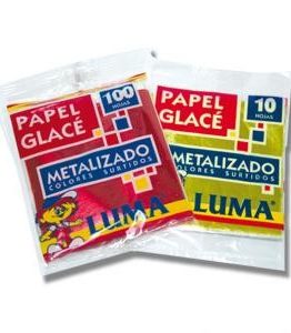 PAPEL GLACE METALIZADO X 10 COLORES