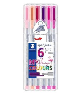 JUEGO MARCADOR STAEDTLER 334 6 COLORES FLAMINGO
