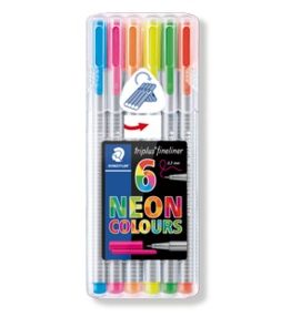 JUEGO MARCADOR STAEDTLER 334 6 COLORES NEON