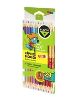 CAJA DE LAPICES PIZZINI  12-24 BICOLOR